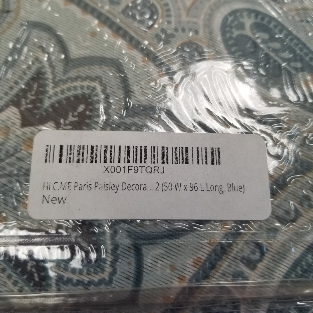 Valencia Blackout Panel Pair Grommet Top Paisley Blocks Light Noise 100"x96" NWT - Picture 5 of 7